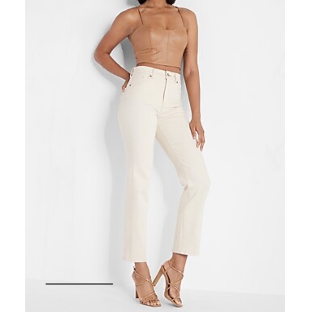 Express faux leather corset crop top